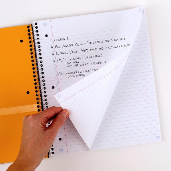 Five Star Spiral Notebook + Study App, 3 Pack, 3 Subject, College Ruled Paper, Fights Ink Bleed, Water Resistant Cover, 8-1/2" x 11", 150 Sheets, Black, White, Purple (820192) - Image 3