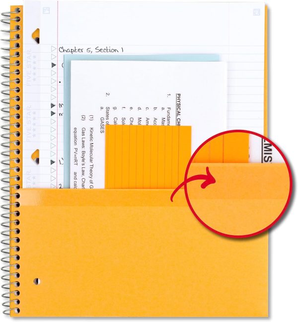 Five Star Spiral Notebook + Study App, 3 Pack, 3 Subject, College Ruled Paper, Fights Ink Bleed, Water Resistant Cover, 8-1/2" x 11", 150 Sheets, Black, White, Purple (820192) - Image 4