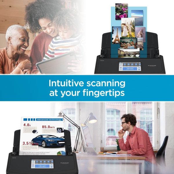 ScanSnap iX1600 Wireless or USB High-Speed Cloud Enabled Document, Photo & Receipt Scanner with Large Touchscreen and Auto Document Feeder for Mac or PC, 17 watts, Black - Image 2